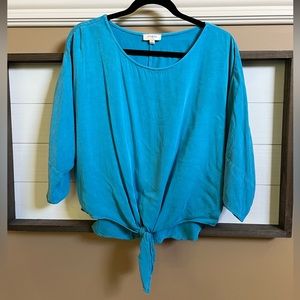 Turquoise Umgee blouse. Small. EUC. Hand wash.